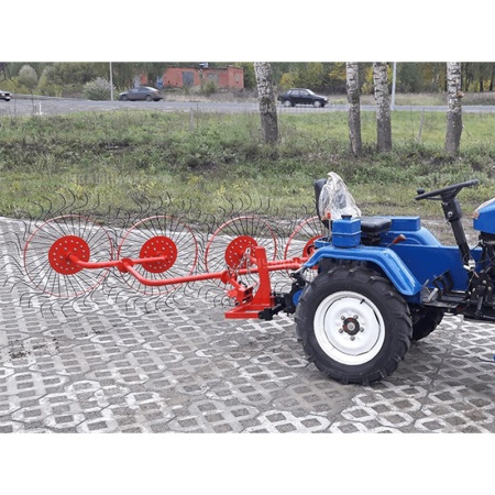 Сеноворошилка ВМ-4 4-х колесная на минитрактора (толщина спицы- 4 мм) от интернет-магазина россел.рф
