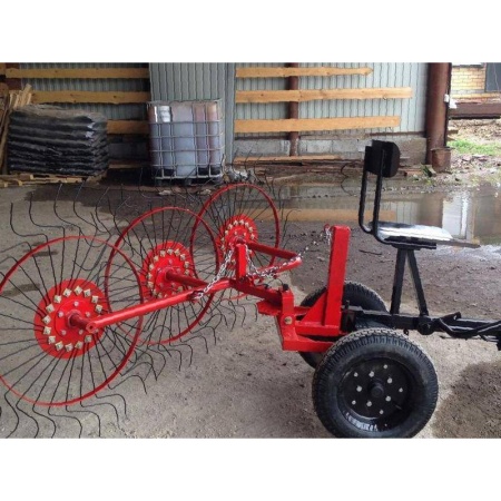 Сеноворошилка ВМ-4 4-х колесная на минитрактора (толщина спицы- 4 мм) от интернет-магазина россел.рф