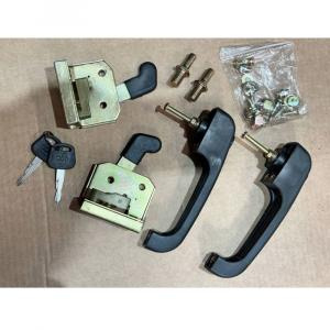 Ручка двери кабины погрузчика Rossel с замком (комплект ключ 2шт, ручка 2 шт, замки 2 шт