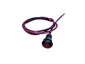 Переключатель кнопочный off-(on), без фиксации, с проводами, красный