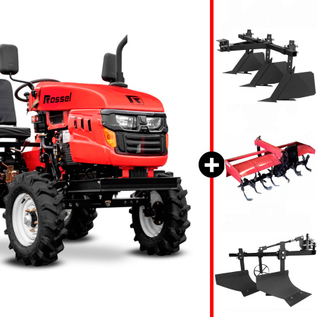 Минитрактор Rossel XT-184D в комплекте с навесным оборудованием от интернет-магазина rossel.by